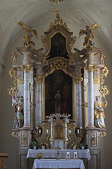 High altar of Saint Vitus in Grucking, Fraunberg, c. 1770 Grucking St. Vitus Hochaltar 963.jpg