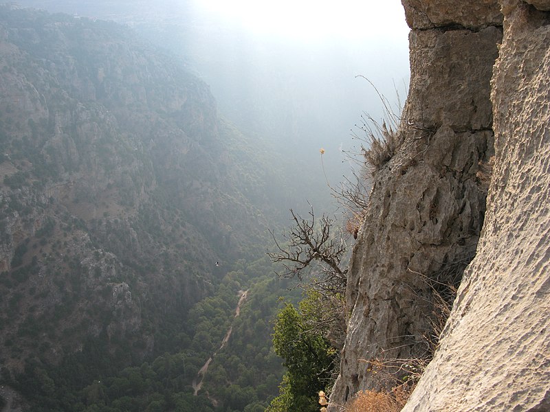 File:Hadchit cliffs, caves, Kadisha Valley, Lebanon.jpg