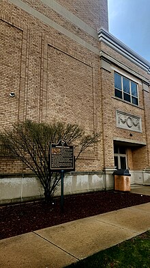 All that remains of Hagemeister Park is a marker next to the facade of Green Bay East High School. Hagemeister Park marker at Green Bay East High School.jpg