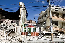 Damaged buildings in Port-au-Prince following the Haiti earthquake on January 12.