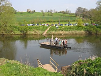 The pulley and suspended cable can just be seen to the left of the picture Hampton Loade Ferry.jpg