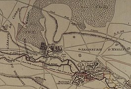 Plan du château et domaine d'Heilly vers 1750, BnF.