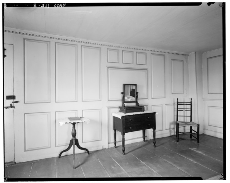 File:Historic American Buildings Survey Arthur C. Haskell, Photographer. April 1934. (e) Int- Paneled west side of S. E. Bedroom. - Reverend Aaron Bascom House, Middlefield Road, HABS MASS,7-CHES,1-6.tif