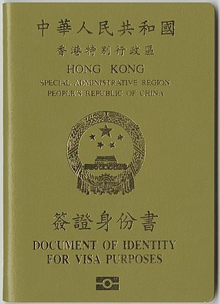 <span class="mw-page-title-main">Hong Kong Document of Identity for Visa Purposes</span> Travel document
