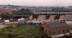 Horns Bridge looking west, April 1972 Horns Bridge , Chesterfield.jpg