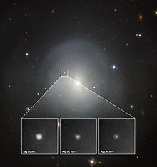 First kilonova observations by the Hubble Space Telescope Hubble observes first kilonova.jpg