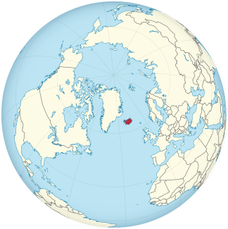Lage Islands auf der Nordhalbkugel
