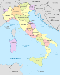 Italy, administrative divisions - de - colored