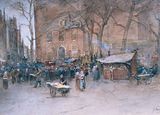 Jan Hillebrand Wijsmuller: Markt an der Noorderkerk in Amsterdam (etwa 1900)