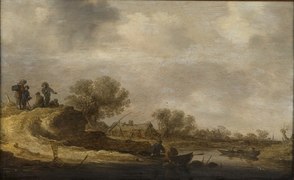 different from: Landscape with Travellers by a River 