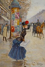 Thumbnail for File:Jean Béraud, Jeune femme traversant le boulevard - Artvee.jpg