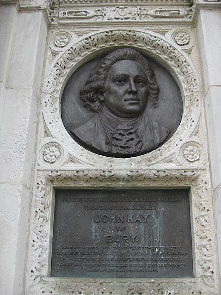 Portrait inscription on the John Kay Memorial