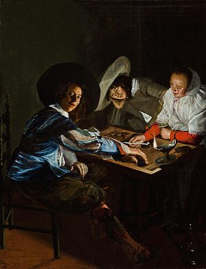 Une partie de trictrac by Judith Leyster, 1630, Worcester Art Museum. Judith Leyster A Game of Tric Trac.jpg