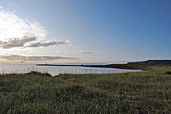 Plaża Kópasker z widokiem na Öxarfjörður.