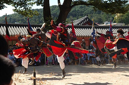 Traditional martial arts show at Haenggung Palace, Suwon