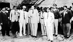 Kaptai dam being visited by President Ayub Khan