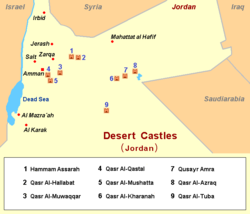 Area map of desert castles in Jordan Karta DesertCastles.PNG