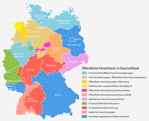Geschäftsgebiete der öffentlichen Versicherer in Deutschland