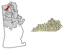 Kenton County Kentucky Incorporated and Unincorporated areas Crescent Springs Highlighted 2118352.svg
