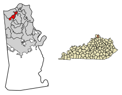 Umístění Crescent Springs v Kenton County, Kentucky.