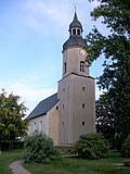 Church with furnishings, as well as a memorial for those who fell in World War I at the church and the Stolle tomb in the churchyard