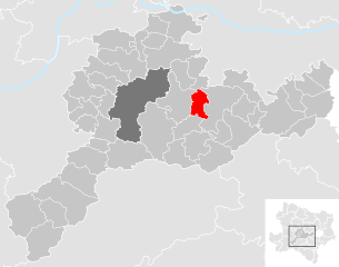 Lage der Gemeinde Kirchstetten (Niederösterreich) im Bezirk St. Pölten-Land (anklickbare Karte)