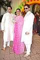 Kush Sinha, Poonam Sinha, Luv Sinha at Esha Deol's wedding at ISCKON temple 09.jpg