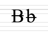 Upper and lower cass of crossed out B