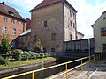 English: river Łeba in Lębork. Watermill, part of castle from 14th century Polski: Rzeka Łeba w Lęborku. Młyn wodny będący częścią zamku z XIV wieku. Camera location 54° 32′ 37″ N, 17° 45′ 10″ E  View all coordinates using: OpenStreetMap