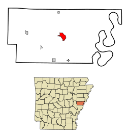 Vị trí trong Quận Lee, Arkansas