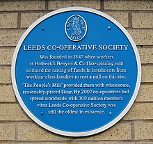 Leeds Co-operative Society blue plaque 2018.jpg