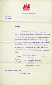 George Powell Lettre à Alphonse Desjardins 1885-08-27