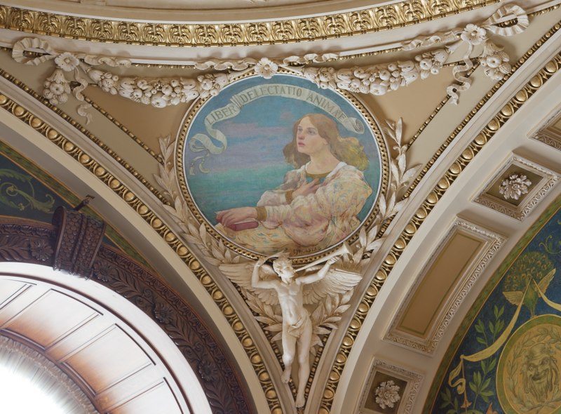 File:Librarian's Room. Circular Mural in pendentive illustrating Books, the Delight of the Soul, by Edward J. Holslag. Library of Congress Thomas Jefferson Building, Washington, D.C. LCCN2011647682.tif
