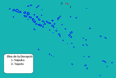 Localização da comuna de Napuka (a vermelho) em Tuamotu-Gambier.