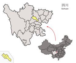 四川省中の徳陽市の位置