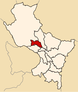Locatie van Urubamba in de regio Cuzco