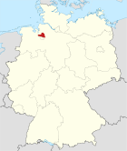 Kort over Tyskland, position for distriktet Osterholz fremhævet
