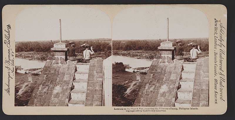 File:Lookouts on the church top - watching the Filipinos - Taquig (i.e. Taguig), Philippine Islands LCCN2011647777.jpg