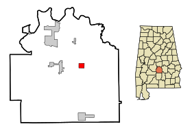Lowndes County Alabama Incorporated and Unincorporated areas Hayneville Highlighted.svg