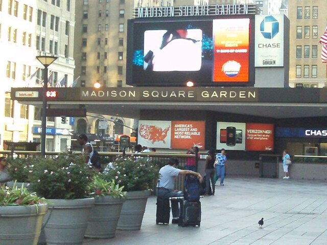 The Madison Square Garden marquee, pictured in 2011