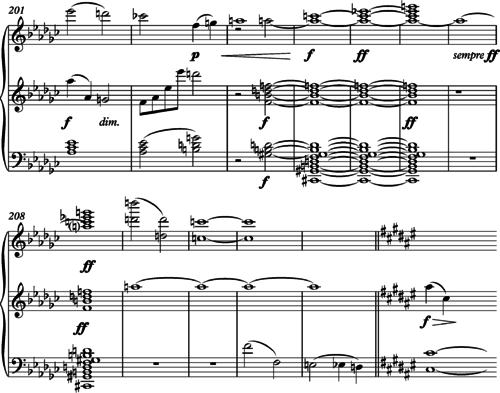 Mahler Symphony 10, opening Adagio, bars 201-213 Mahler 10 opening Adagio, bars 201-213.png