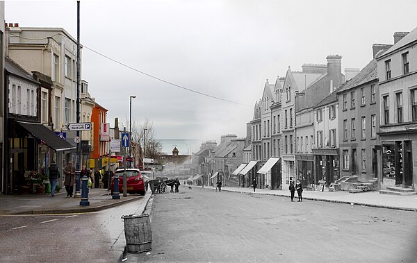 Bangor's main street in 1910 and 2015