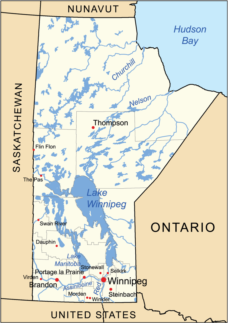 Province Of Manitoba Map Geography Of Manitoba - Wikipedia