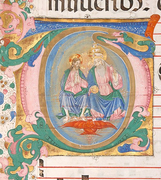 Manuscript Leaf with the Trinity in an Initial T, from an Antiphonary MET sf96-32-6d1