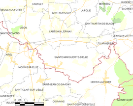 Mapa obce Sainte-Marguerite-d’Elle