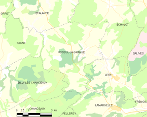 Poziția localității Poiseul-la-Grange