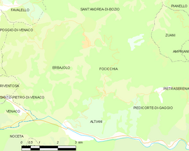 Mapa obce Focicchia