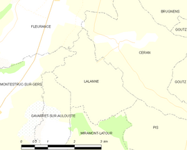 Mapa obce Lalanne