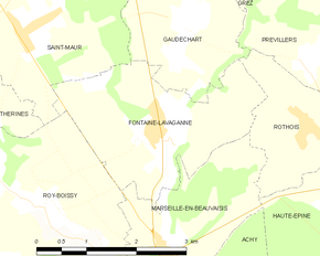 Poziția localității Fontaine-Lavaganne