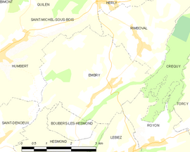 Mapa obce Embry